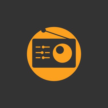 radyo logosu simgesi vektör illüstrasyon tasarımı
