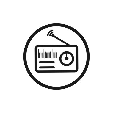 radyo logosu simgesi vektör illüstrasyon tasarımı