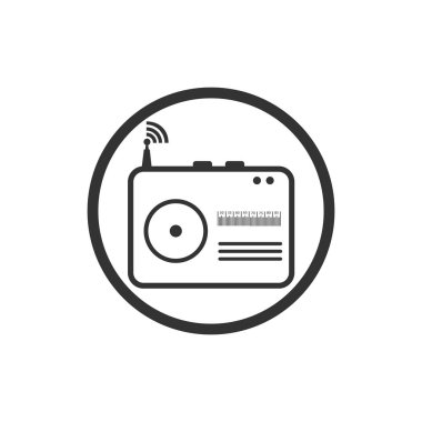 radyo logosu simgesi vektör illüstrasyon tasarımı