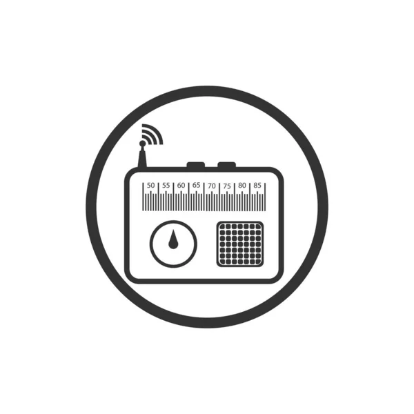 Design de ilustração de vetor de ícone de logotipo rádio —  Vetores de Stock