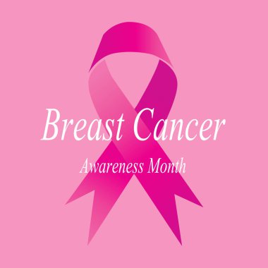 Pink ribbon for breast cancer awareness symbol, vector illustrat