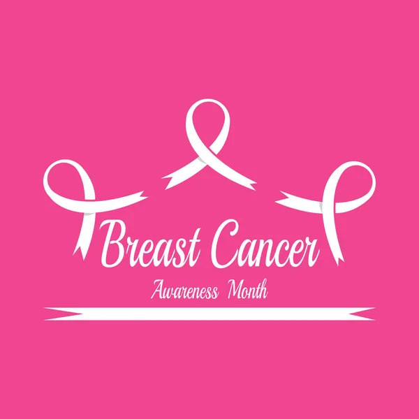 Pink ribbon for breast cancer awareness symbol, vector illustrat