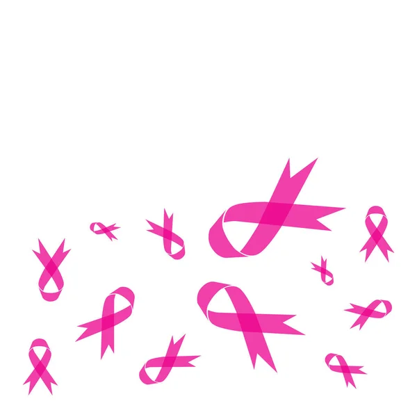 Pink ribbon for breast cancer awareness symbol, vector illustrat — Stock Vector