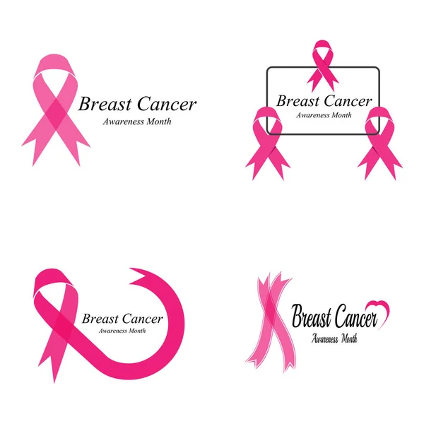 Ruban rose pour symbole de sensibilisation au cancer du sein, illustration vectorielle — Image vectorielle