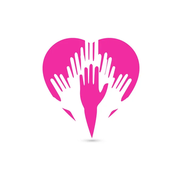 Ruční symbol Společenství péče logo vektorové ilustrace design — Stockový vektor