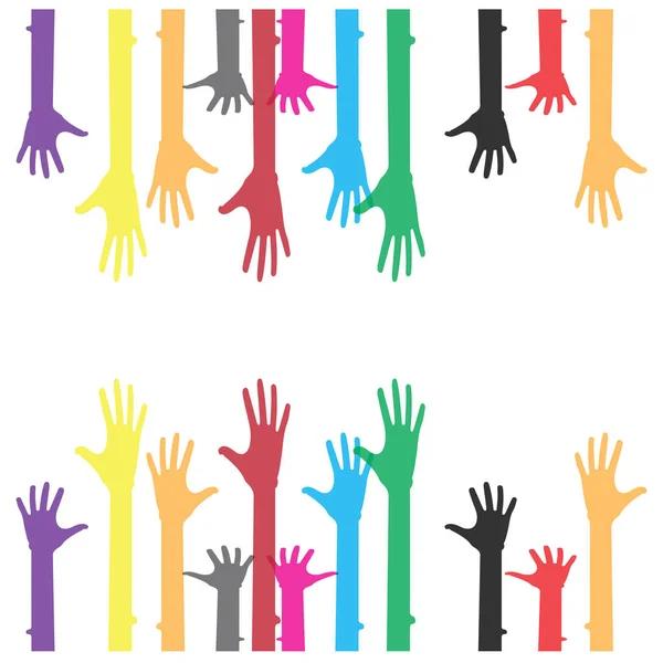 Hand symbol community care logo vector illustration design — Stock Vector