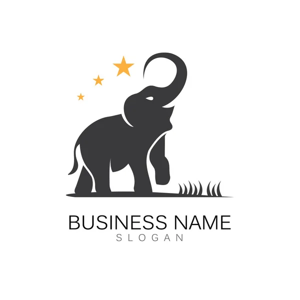 Disegno Logo Template Vector Illustration dell'elefante — Vettoriale Stock