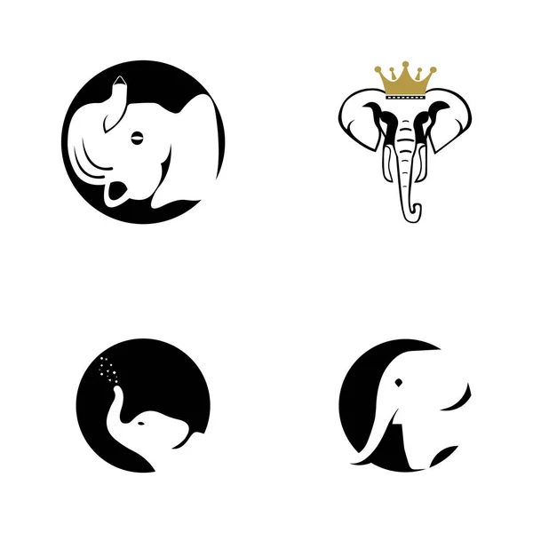 Plantilla de logotipo elefante Vector Diseño de ilustración — Vector de stock