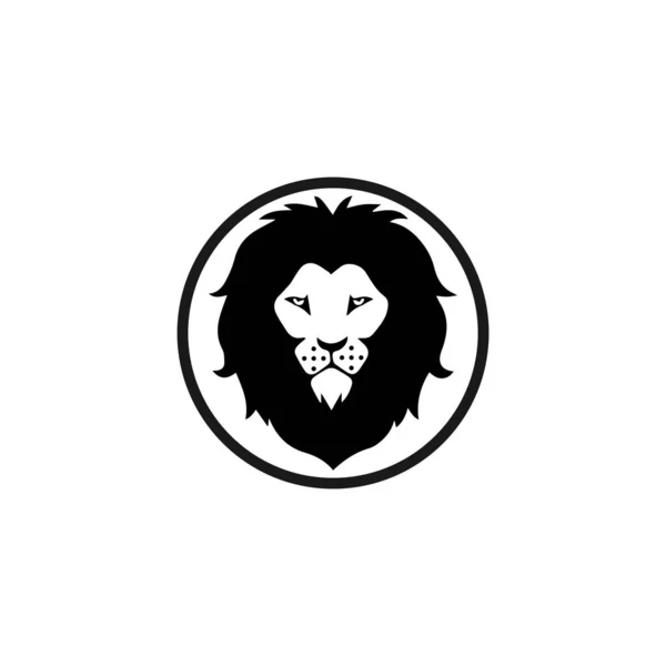 León cabeza logo plantilla vector icono — Vector de stock