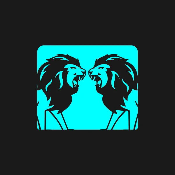 Desain ilustrasi ikon Templat Lion Logo - Stok Vektor