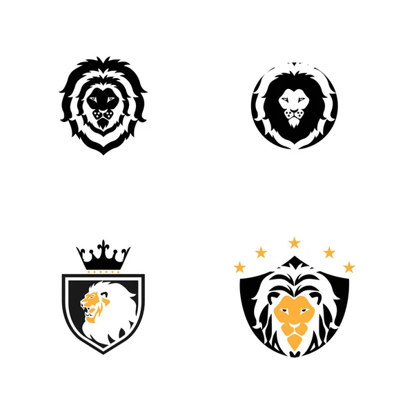 Leão cabeça logotipo modelo vetor ícone — Vetor de Stock