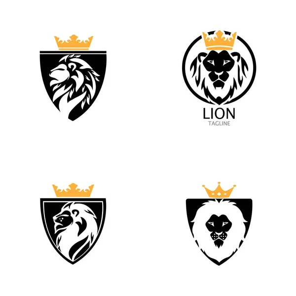 Lion head logo template vector icon — Stock Vector