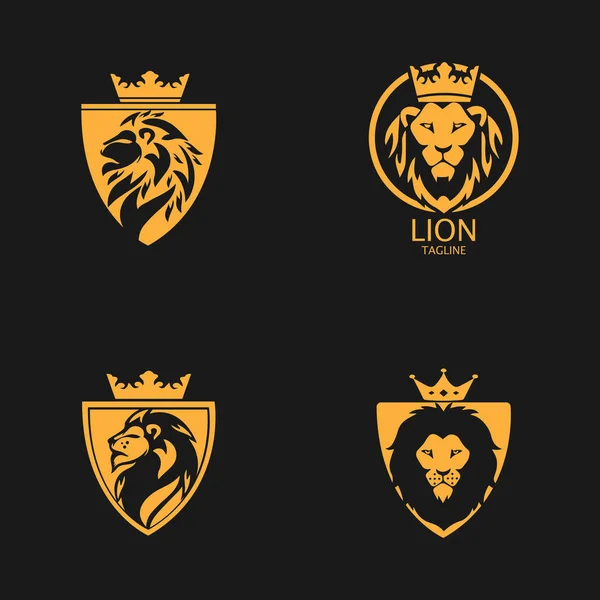 aslan başı logo şablon vektör simgesi