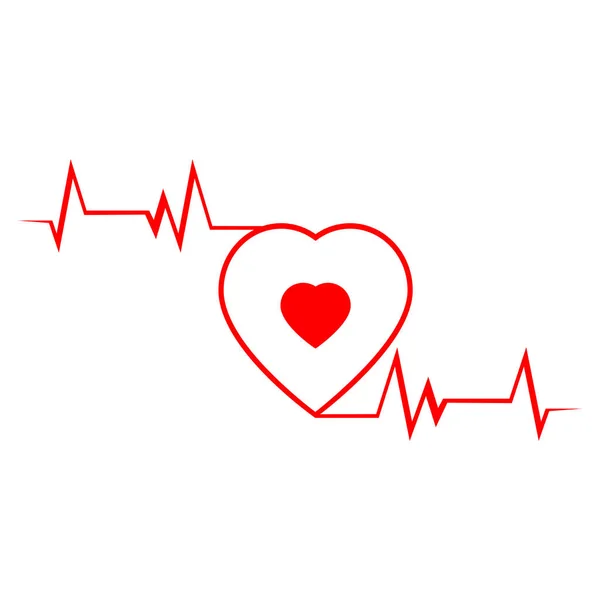 Diseño de arte salud médico latidos del corazón icono ilustración — Vector de stock