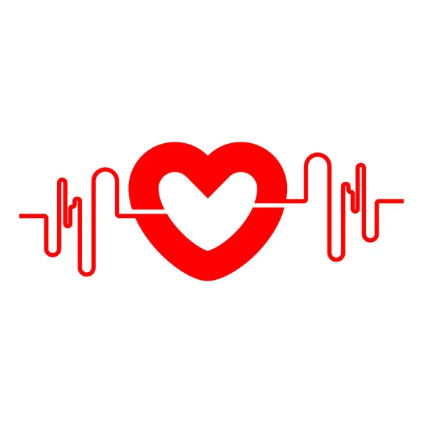 Diseño de arte salud médico latidos del corazón icono ilustración — Archivo Imágenes Vectoriales
