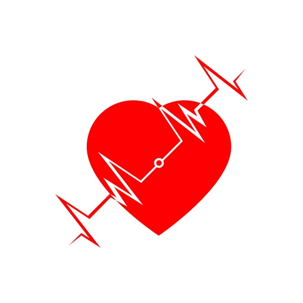 Diseño de arte salud médico latidos del corazón icono ilustración — Vector de stock