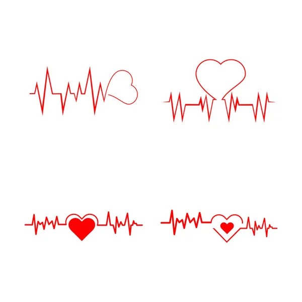 艺术设计健康医疗心跳图标说明 — 图库矢量图片