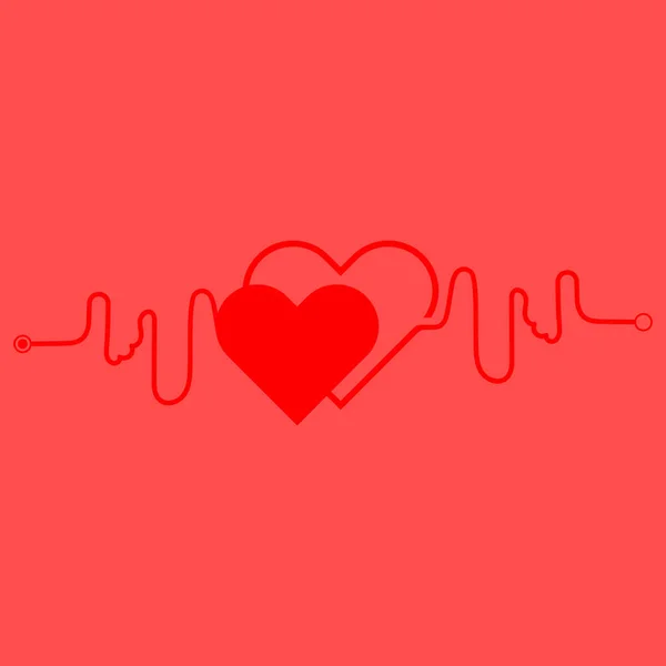Diseño de arte salud médico latidos del corazón icono ilustración — Archivo Imágenes Vectoriales