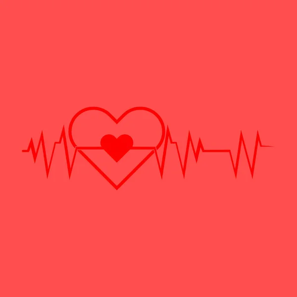 Diseño de arte salud médico latidos del corazón icono ilustración — Vector de stock