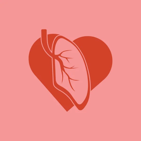 Emberi tüdő ikon vektor illusztráció tervezés — Stock Vector