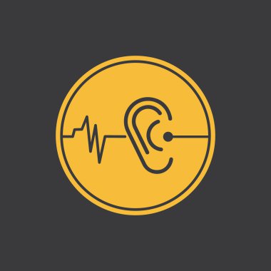 İşitme Logosu Şablon vektör tasarımı