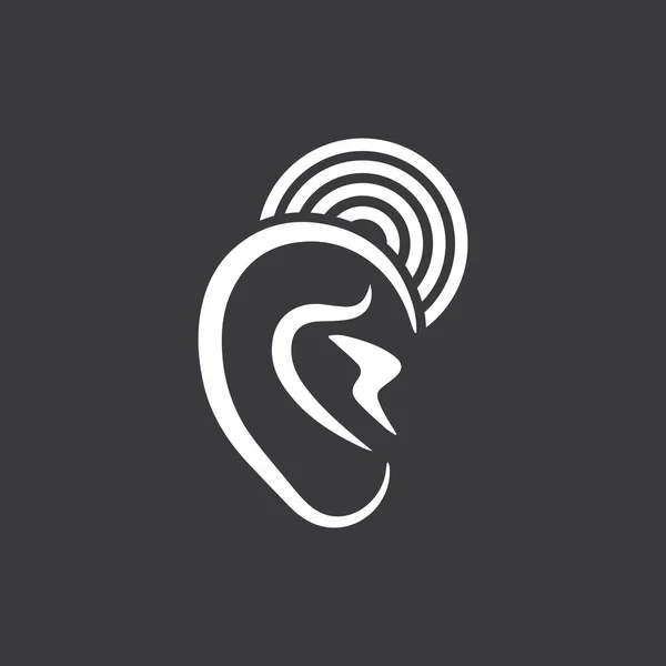 Wzór Wektorowej Ikony Wektora Słuchu Logo — Wektor stockowy