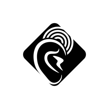 İşitme Logosu Şablon vektör tasarımı