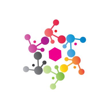 Molekül sembolü logo şablonu vektör illüstrasyon tasarımı