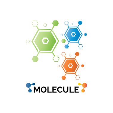 Molekül sembolü logo şablonu vektör illüstrasyon tasarımı