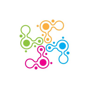 Molekül sembolü logo şablonu vektör illüstrasyon tasarımı