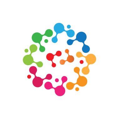 Molekül sembolü logo şablonu vektör illüstrasyon tasarımı