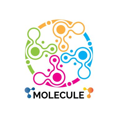 Molekül sembolü logo şablonu vektör illüstrasyon tasarımı
