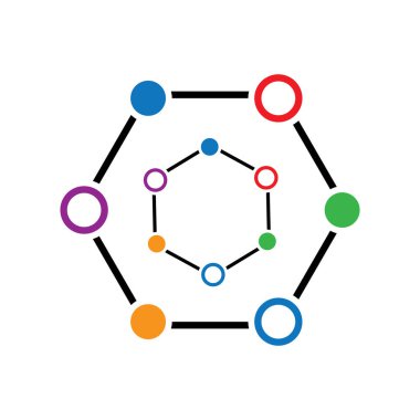 Molekül sembolü logo şablonu vektör illüstrasyon tasarımı