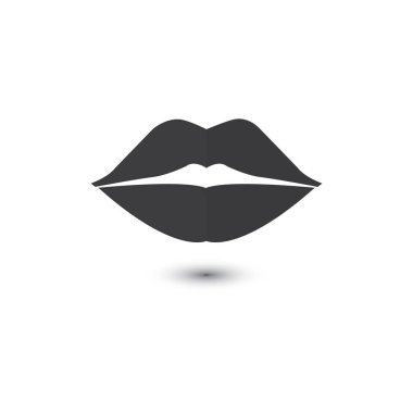 Dudak simgesi kozmetik logo vektör şablonu