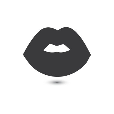 Dudak simgesi kozmetik logo vektör şablonu