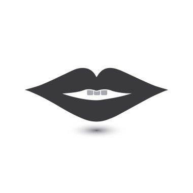 Dudak simgesi kozmetik logo vektör şablonu
