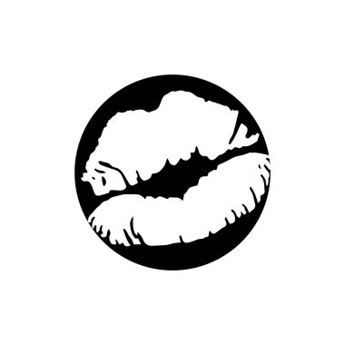 Dudak simgesi kozmetik logo vektör şablonu