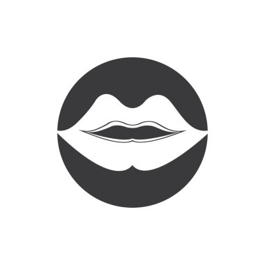 Dudak simgesi kozmetik logo vektör şablonu