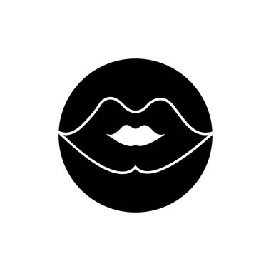 Dudak simgesi kozmetik logo vektör şablonu