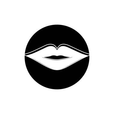 Dudak simgesi kozmetik logo vektör şablonu