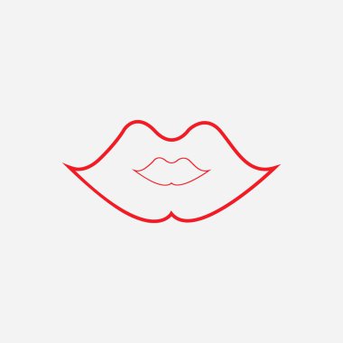 Dudak simgesi kozmetik logo vektör şablonu