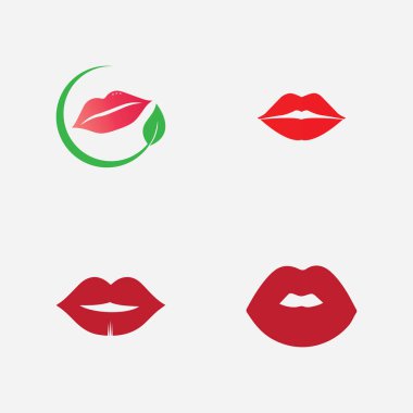 Dudak simgesi kozmetik logo vektör şablonu