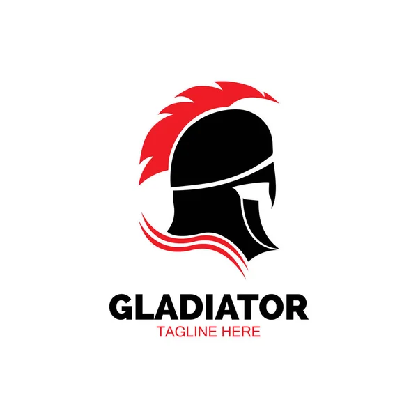 Máscara Gladiador Design Ícone Vetor Logotipo Capacete Espartano — Vetor de Stock