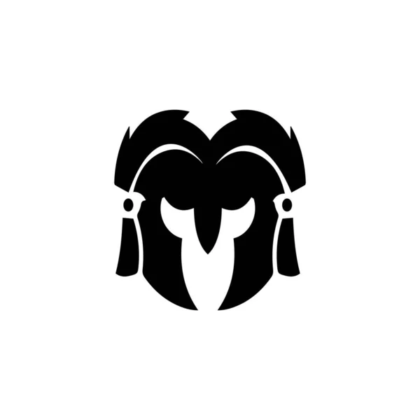Máscara Gladiador Diseño Icono Vector Plantilla Logotipo Casco Espartano — Vector de stock