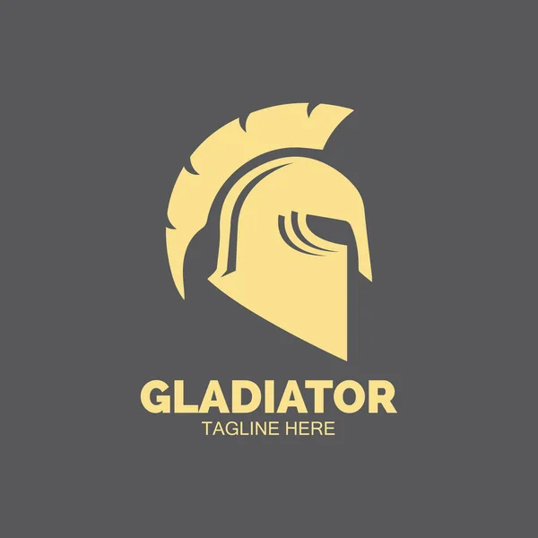 Gladiator Masker Spartaanse Helm Logo Template Vector Pictogram Ontwerp — Stockvector