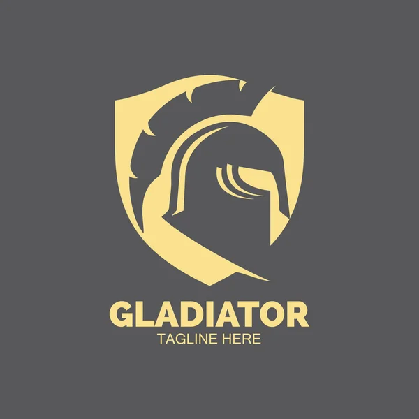 Gladiator Masker Spartaanse Helm Logo Template Vector Pictogram Ontwerp — Stockvector