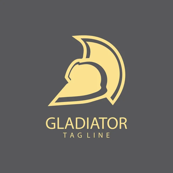 Gladiator Masker Spartaanse Helm Logo Template Vector Pictogram Ontwerp — Stockvector