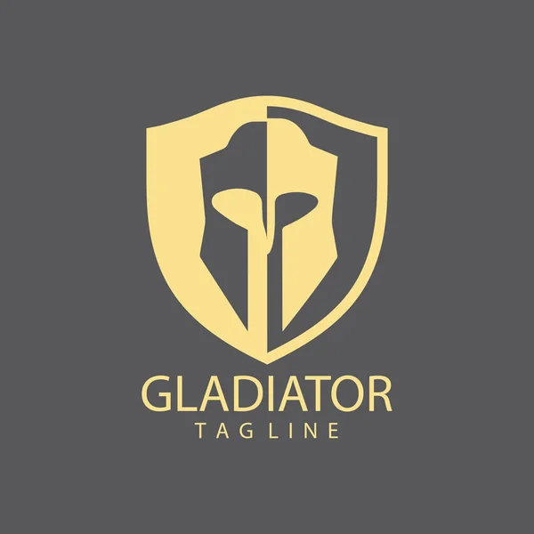 Maschera Gladiatore Casco Spartano Logo Modello Vettoriale Icona Design — Vettoriale Stock