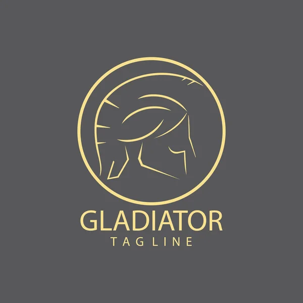 Gladiator Masker Spartaanse Helm Logo Template Vector Pictogram Ontwerp — Stockvector