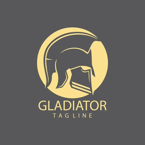 Maschera Gladiatore Casco Spartano Logo Modello Vettoriale Icona Design — Vettoriale Stock